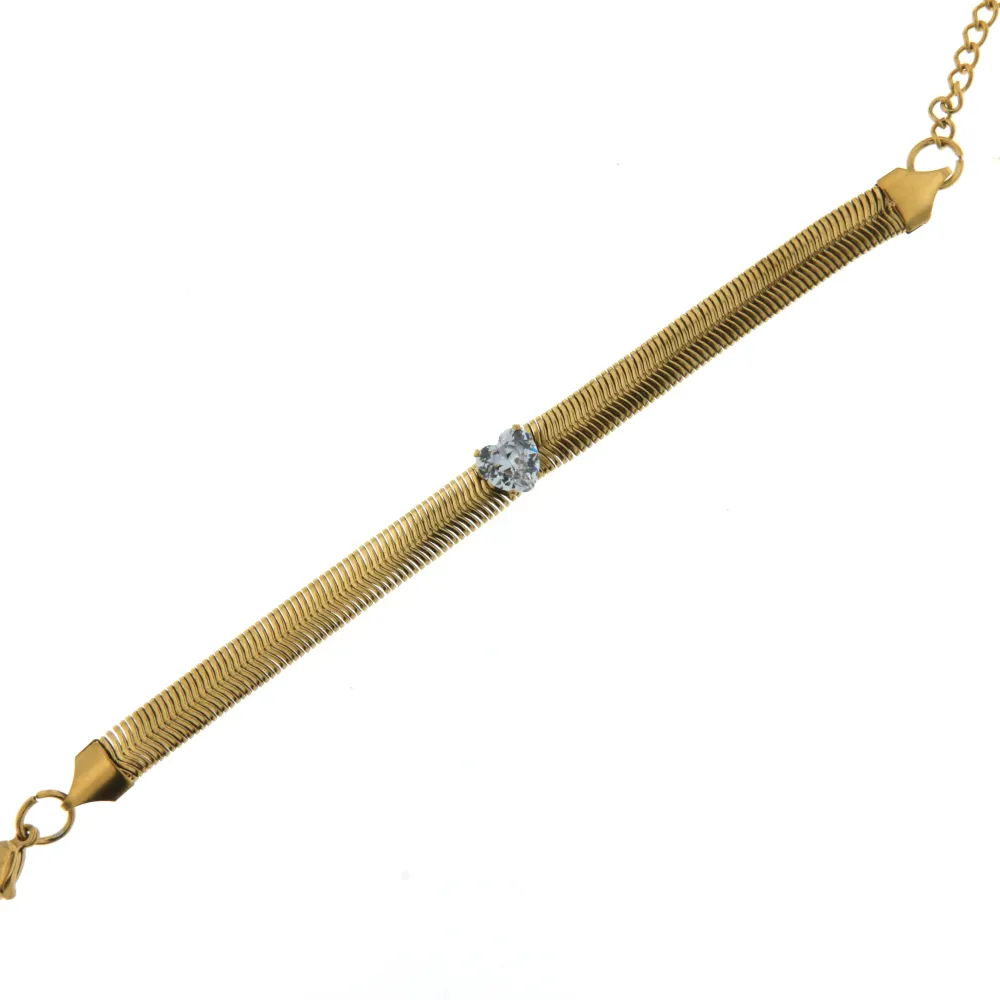 BAC6796-Serpente Cuore-Bracciale con Chiusura in Acciaio - BAC6796-Serpente Cuore-Bracciale con Chiusura in Acciaio