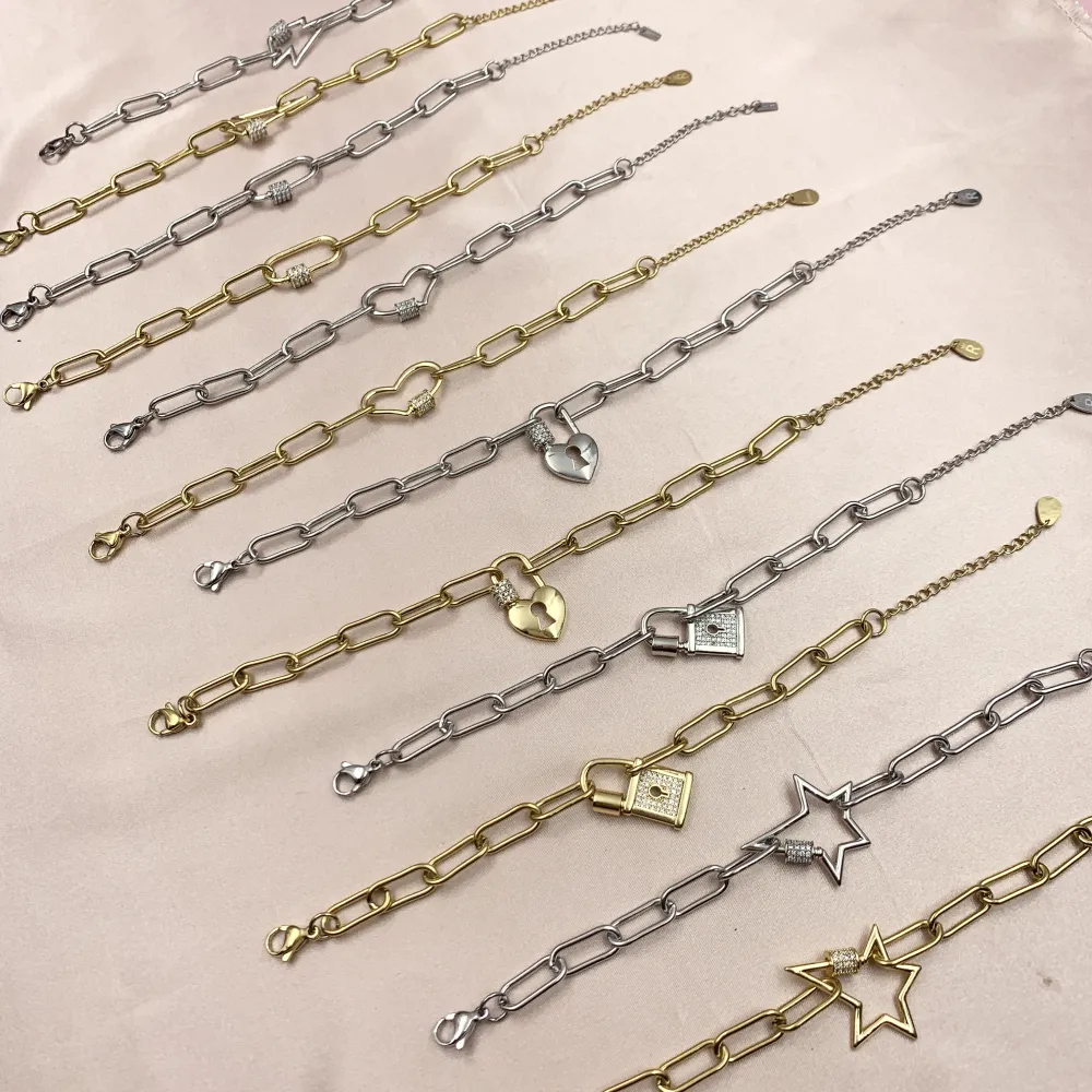 BAC7065-Stella Zirconia-Bracciale in Acciaio - BAC7065-Stella Zirconia-Bracciale in Acciaio