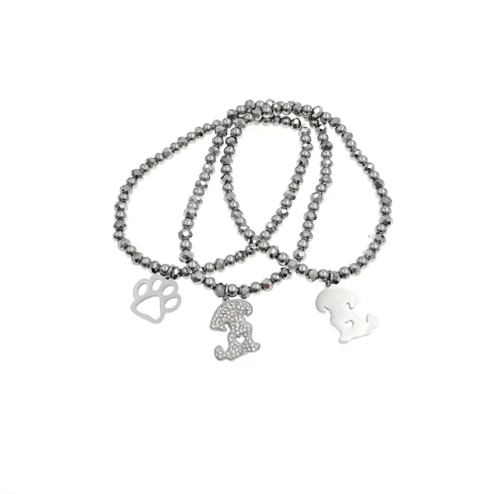 Cane-Bracciali Tris Elastici in Acciaio - BAE-413-079