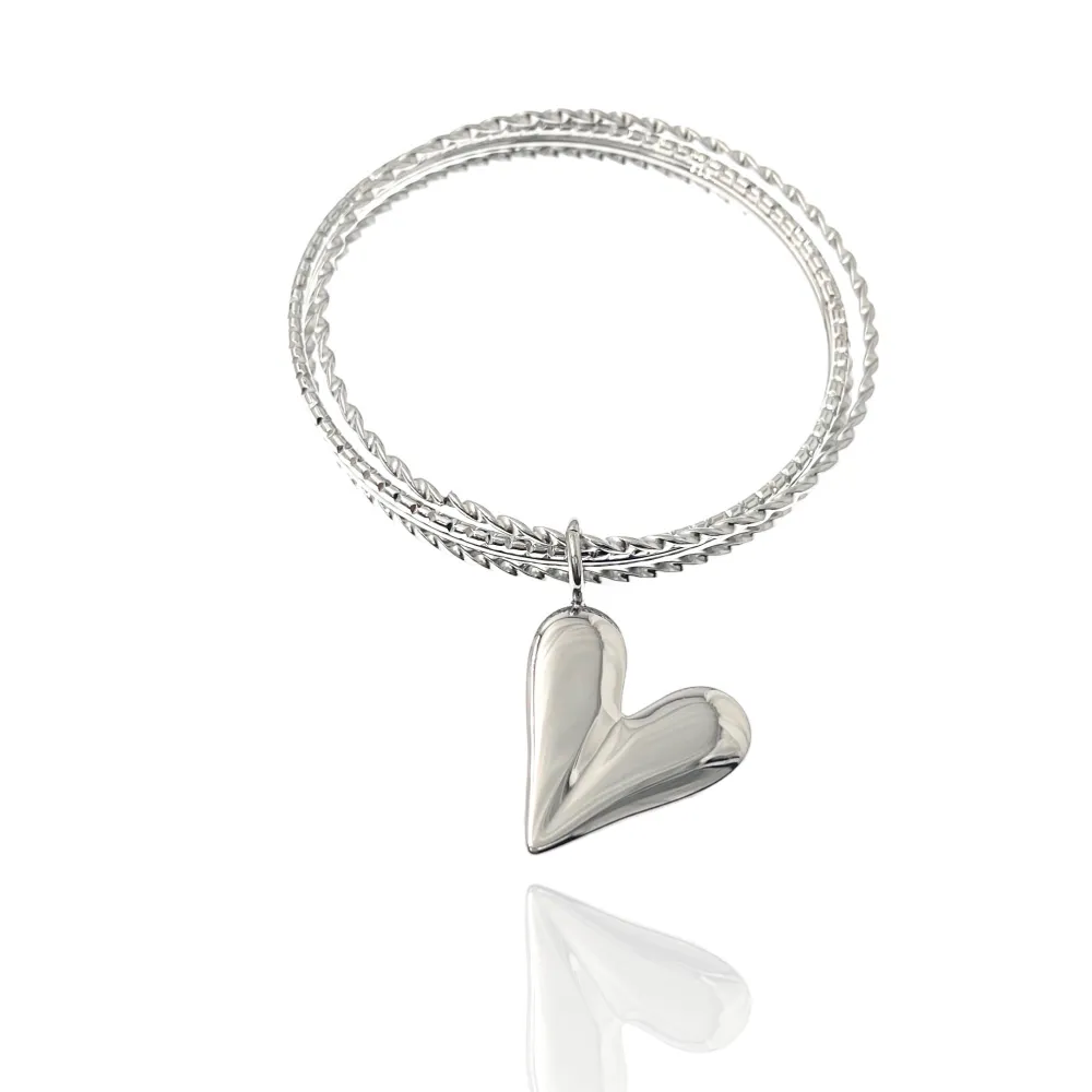 Cuore-Bracciali Multifili Rigidi in Acciaio - BAR-103-AA3366B