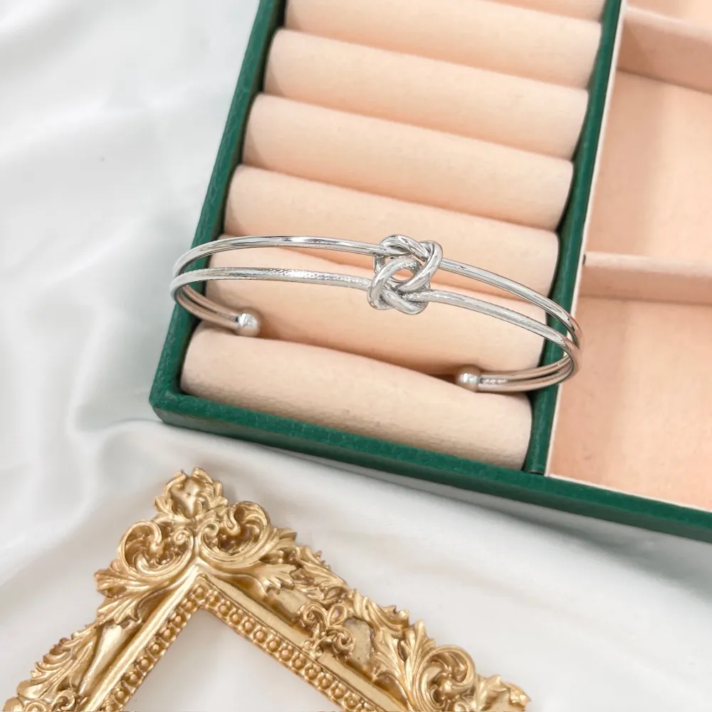 Doppio Nodo  -Bracciale Rigido in Acciaio - BAR-103-AA5209B