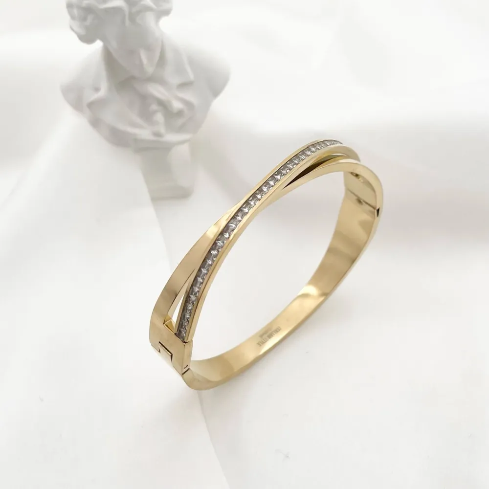 Tennis X -Bracciale Rigido in Acciaio - BAR-413-2060