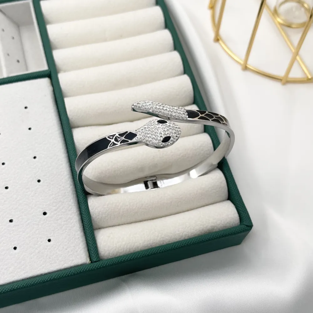 Serpente Smaltato-Bracciale Rigido in Acciaio - BAR-413-2254