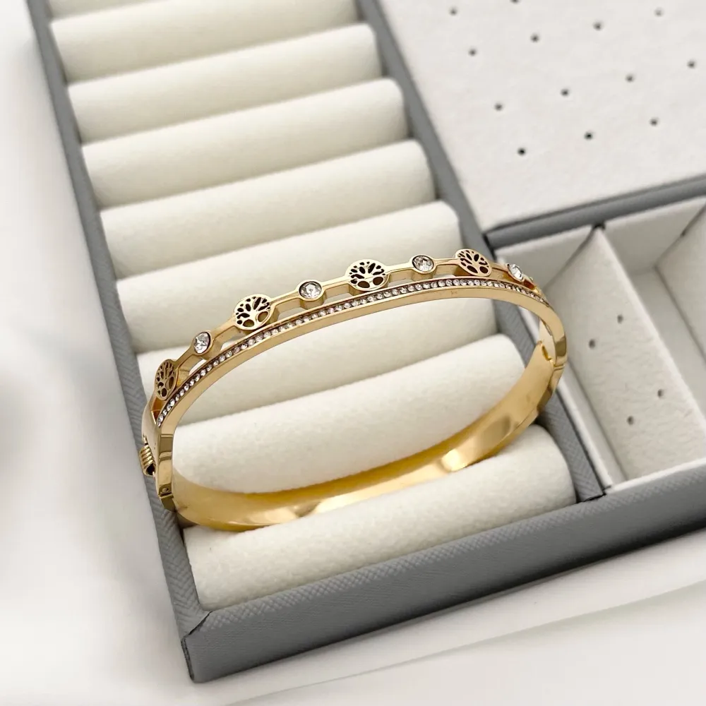 Albero della Vita-Bracciale Rigido in Acciaio - BAR-413-2273