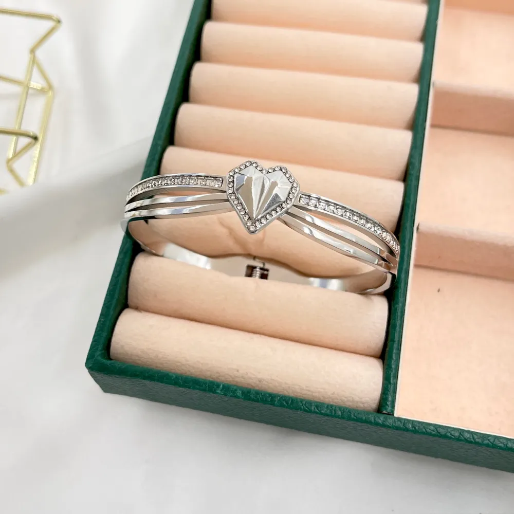 Cuore-Bracciale Rigido in Acciaio - BAR-413-8226