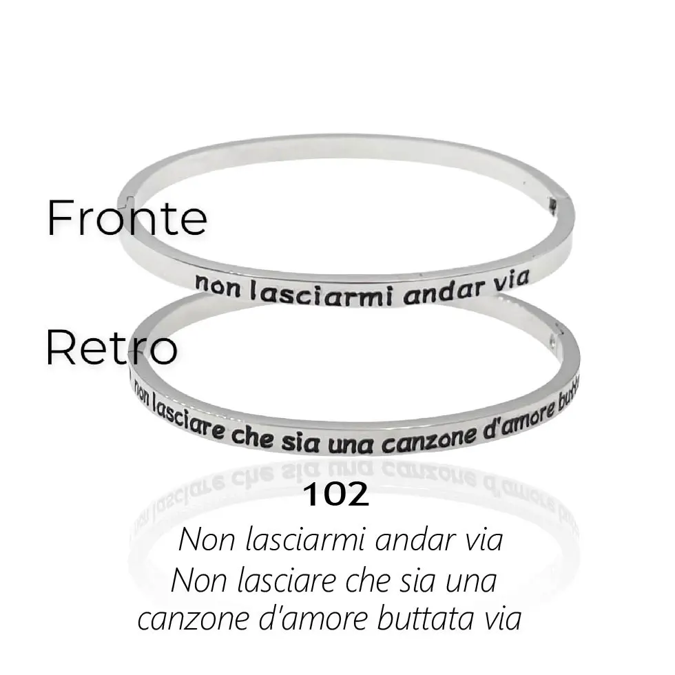 Non Lasciarmi andar Via-Bracciale Rigido con Le Frasi Smaltati - BAR-413-B60 102#