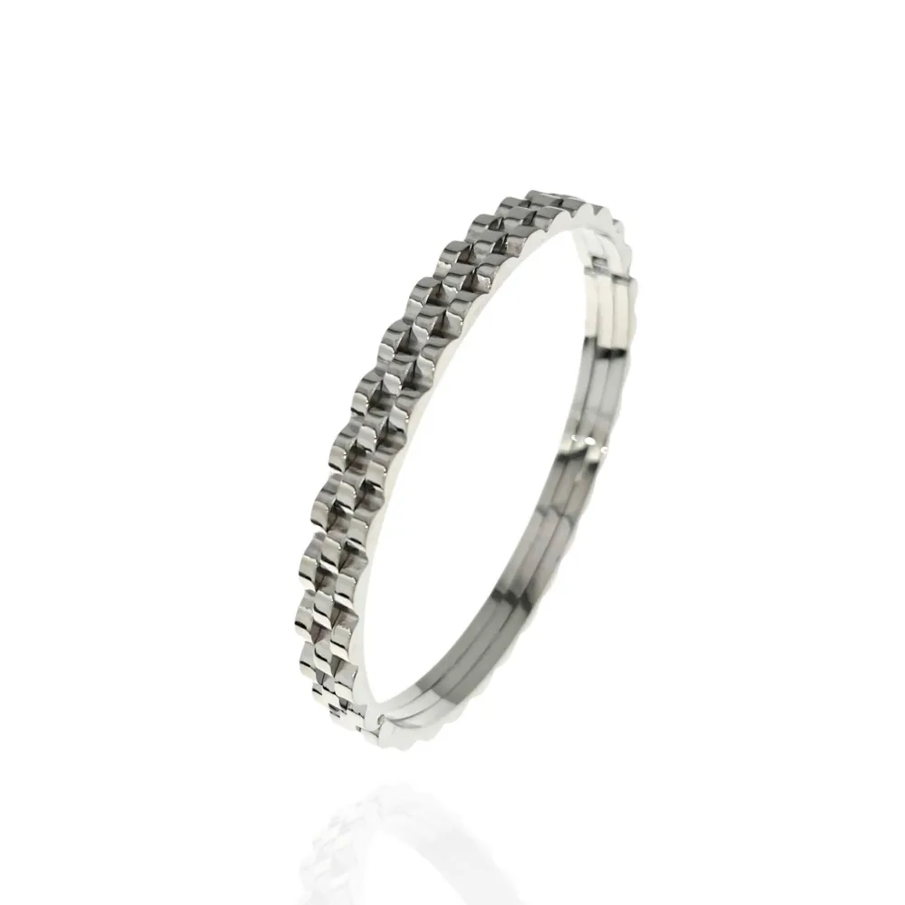 Semplice da Donna-Bracciale Rigido in Acciaio - BAR-413-S1244a