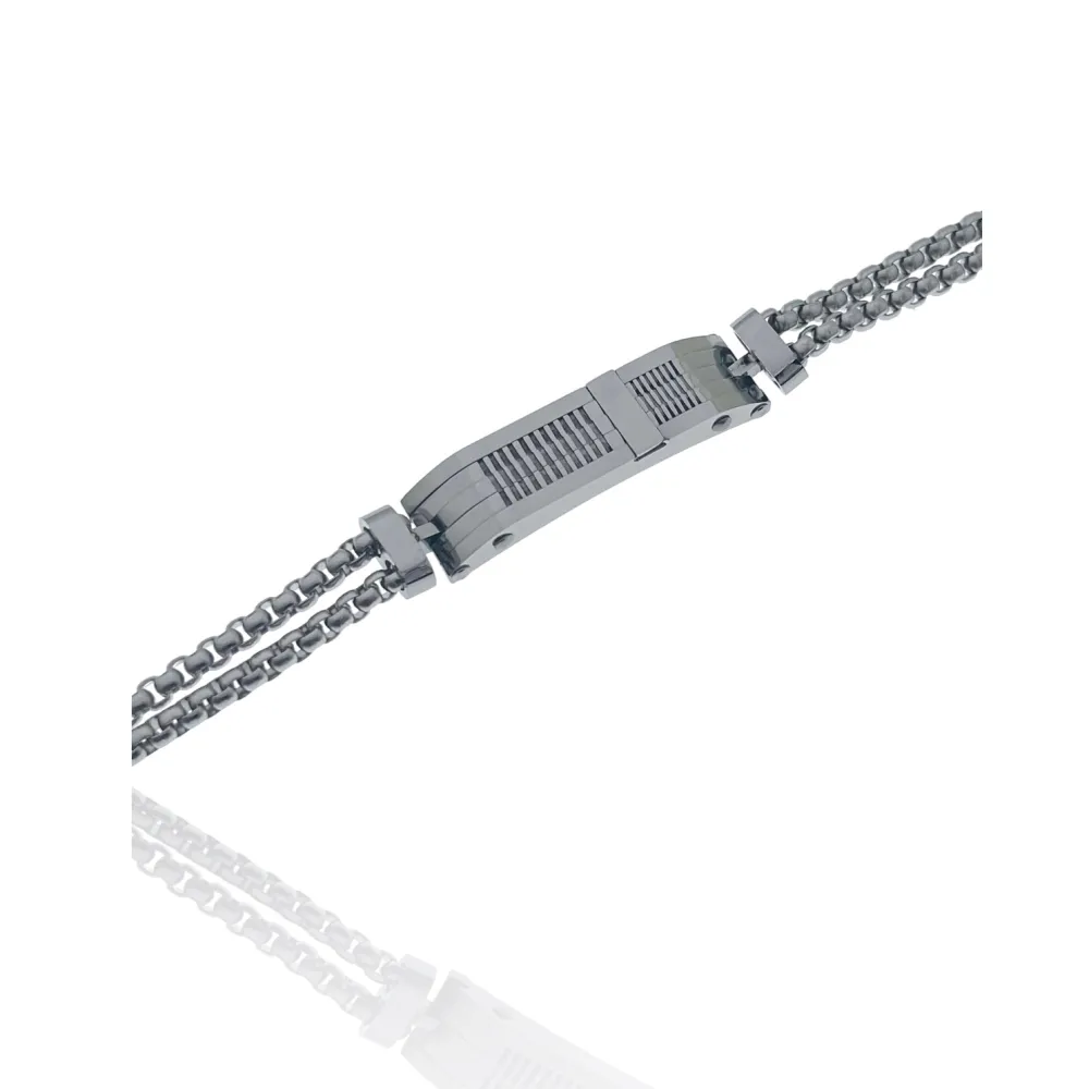 Piastrella con Catena-Bracciale Uomo in Acciaio - BAU-208-289