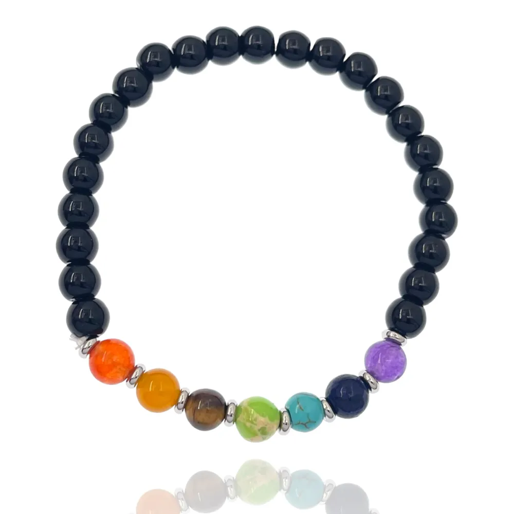 Pallina Semplice 6mm-Bracciale Elastico in Acciaio da Uomo - BAU-480-R30 6mm