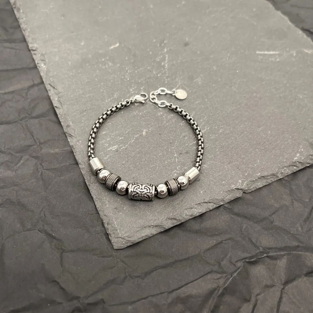 Palline-Bracciale in Acciaio da Uomo - BAU-500-BMS30167-28