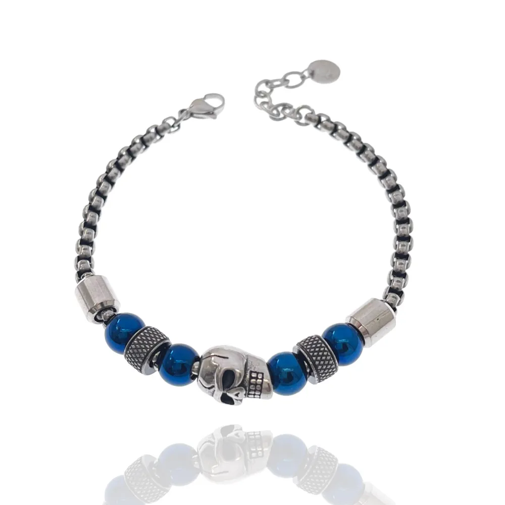 Teschio-Bracciale in Acciaio da Uomo - BAU-500-BMS30167