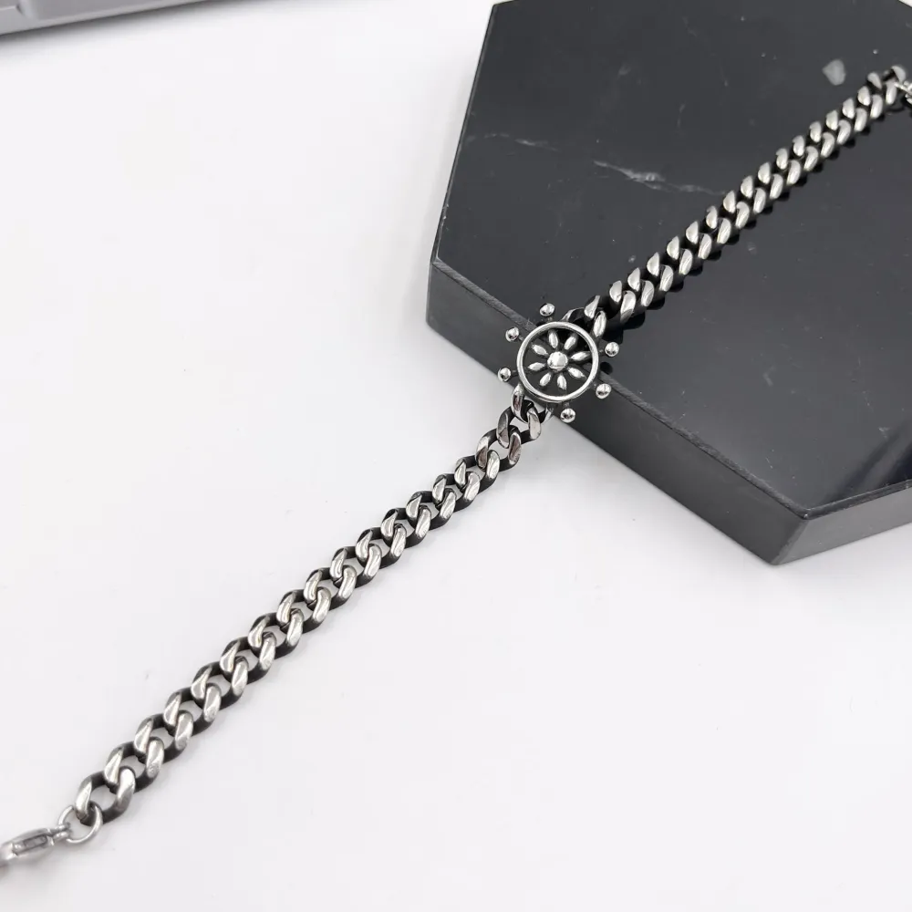 Timone-Bracciale da uomo in Acciaio - BAU-600-A115