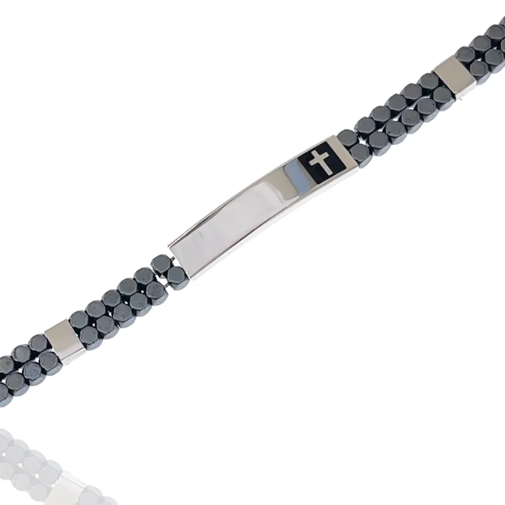 Croce -Bracciale in Acciaio da Uomo - BAU-600-BMB30029-18