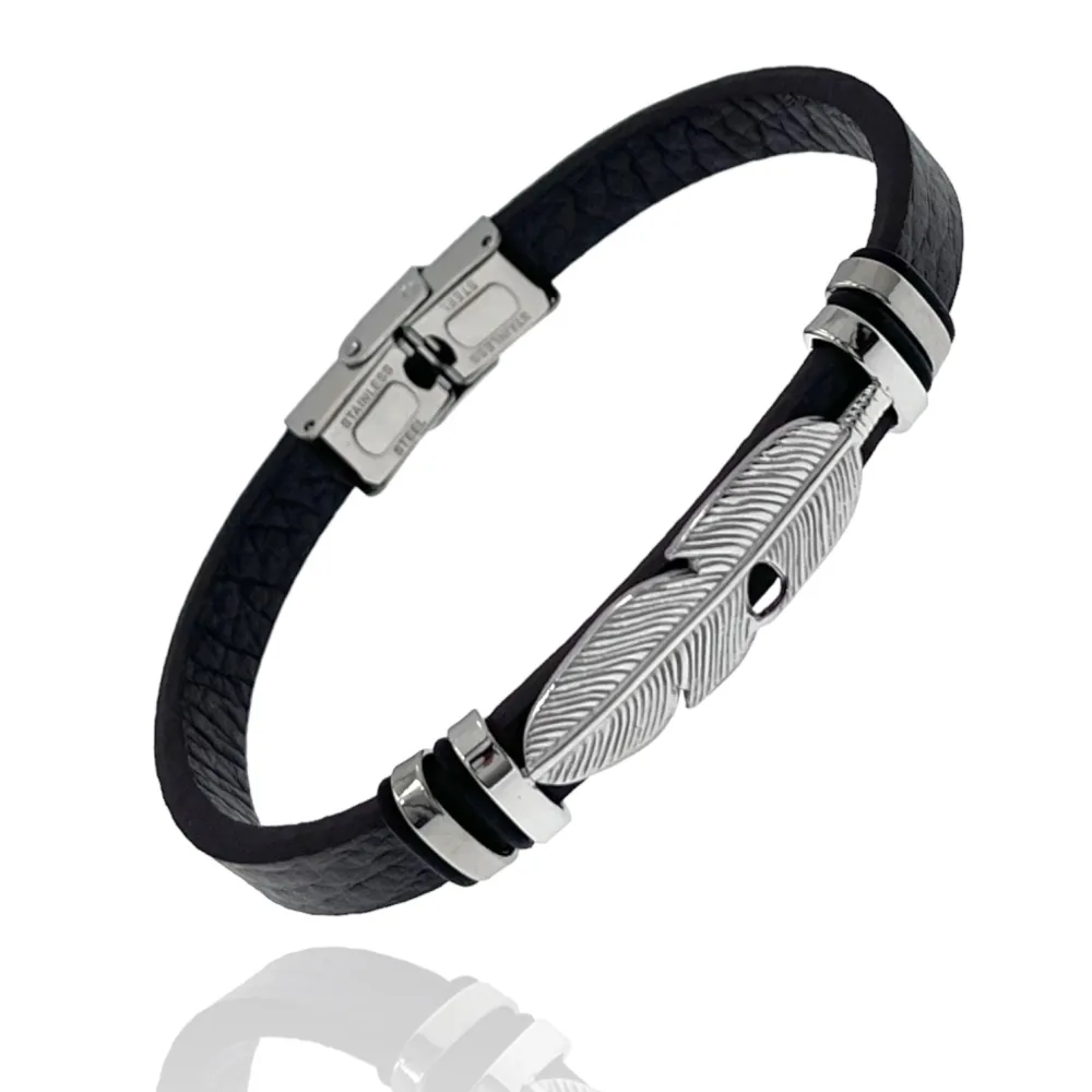 Piuma-Bracciale Uomo in Acciaio - BAU-600-H210