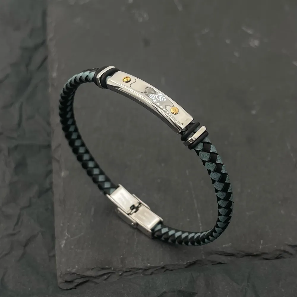 Liscio con Chiodo-Bracciale in Acciaio da Uomo - BAU-600-H256