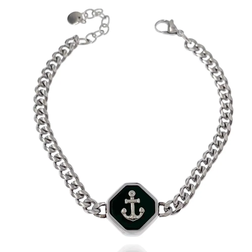 A'ncora-Bracciale in Acciaio da Uomo - BAU-600-H266