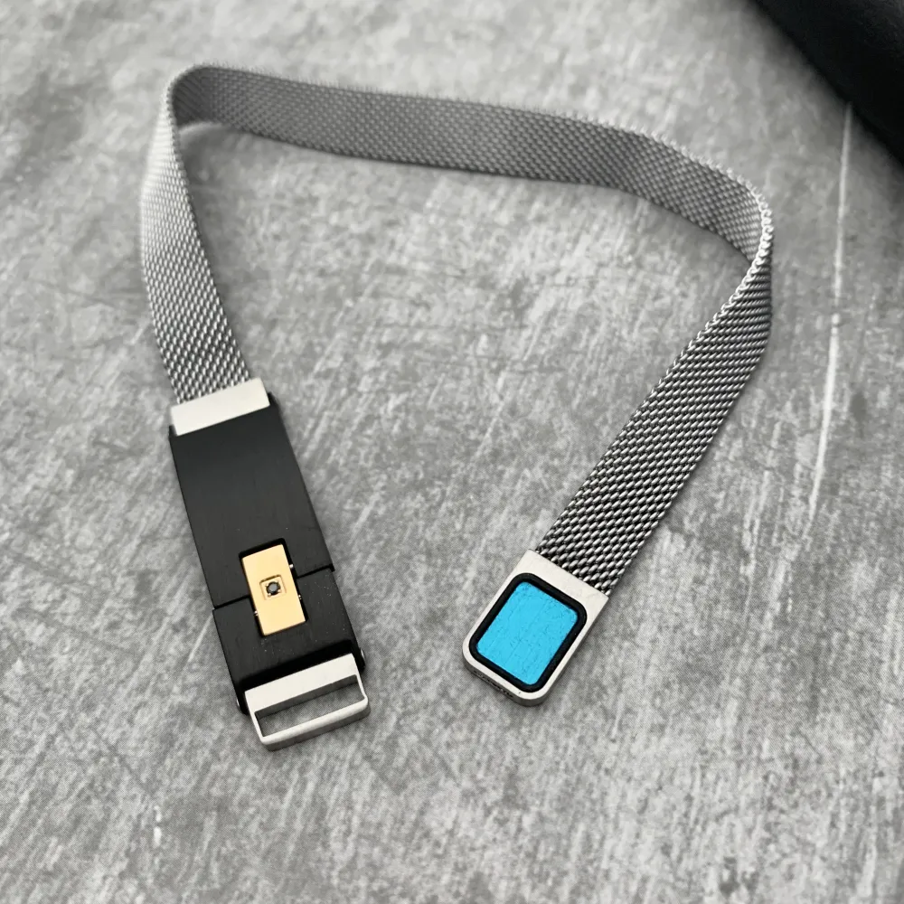 Bracciale da Uomo Regolabile con Chiusura a Calamita - BAU6971-Piastrina-Bracciale da Uomo