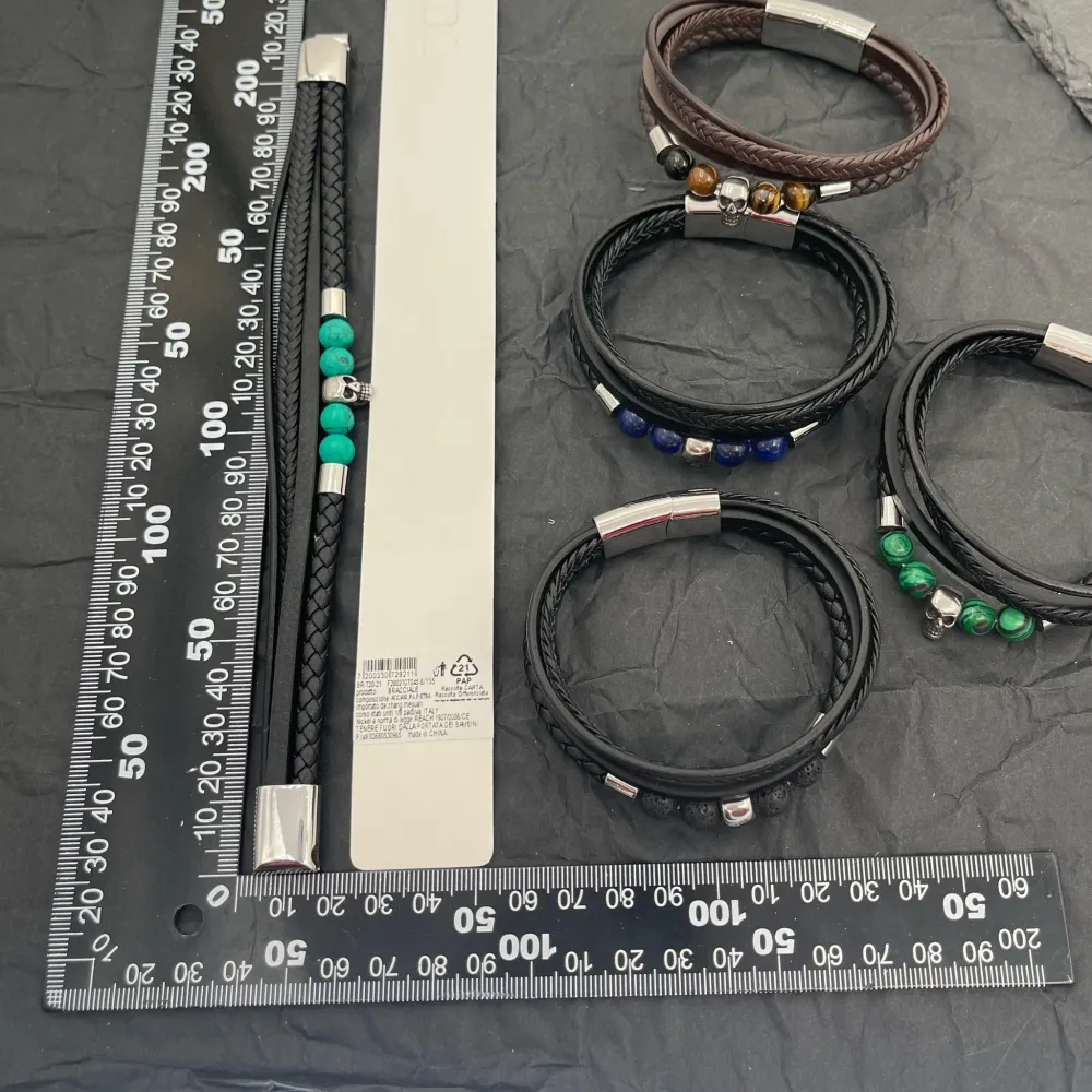 Multifili con Teschio-Bracciale da Uomo in Acciaio - BAU-720-21