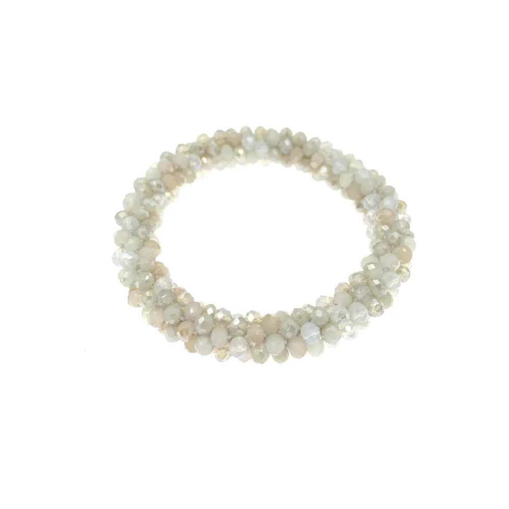 BCE1412-Cristalli Tonalità Beige - Bracciale Elastico - BCE1412-Cristalli Tonalità Beige - Bracciale Elastico