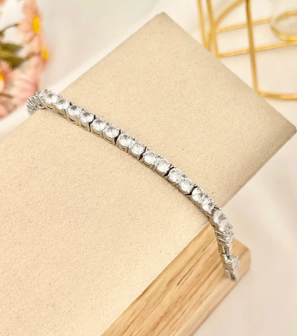 Tennis 4mm-Bracciale con Cubic Zirconia - BMZ-103-AA2648B 4mm