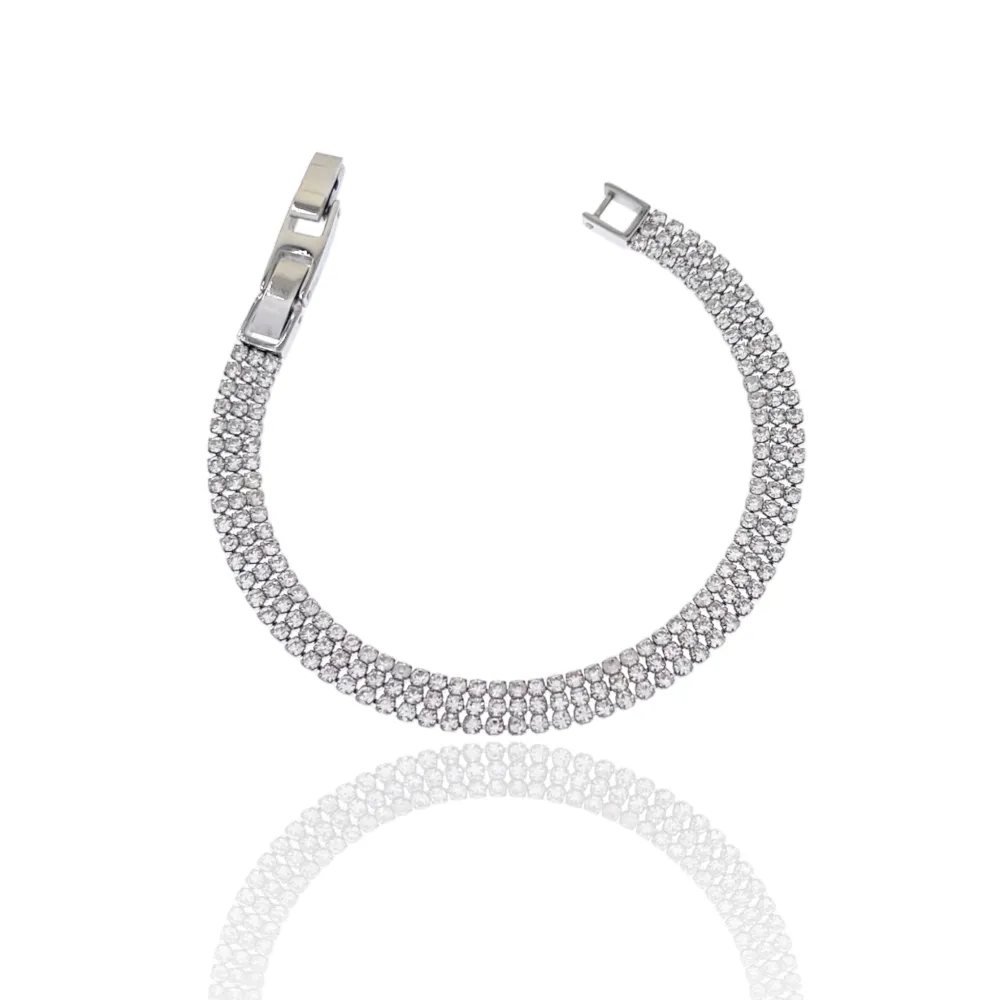 Tennis 2mm Tre Fili-Bracciale con Cubic Zirconia - BMZ-103-AA2660B 2mm Tre Fili