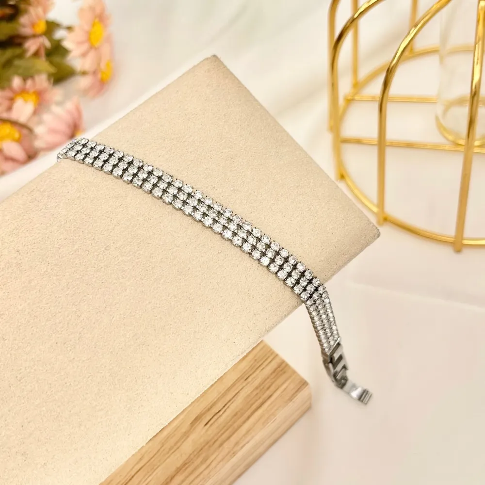 Tennis 2mm Tre Fili-Bracciale con Cubic Zirconia - BMZ-103-AA2660B 2mm Tre Fili