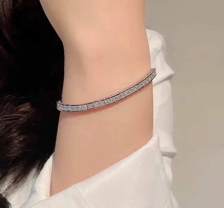 Tennis Quadrato-Bracciale con Cubic Zirconia - BMZ-243-14