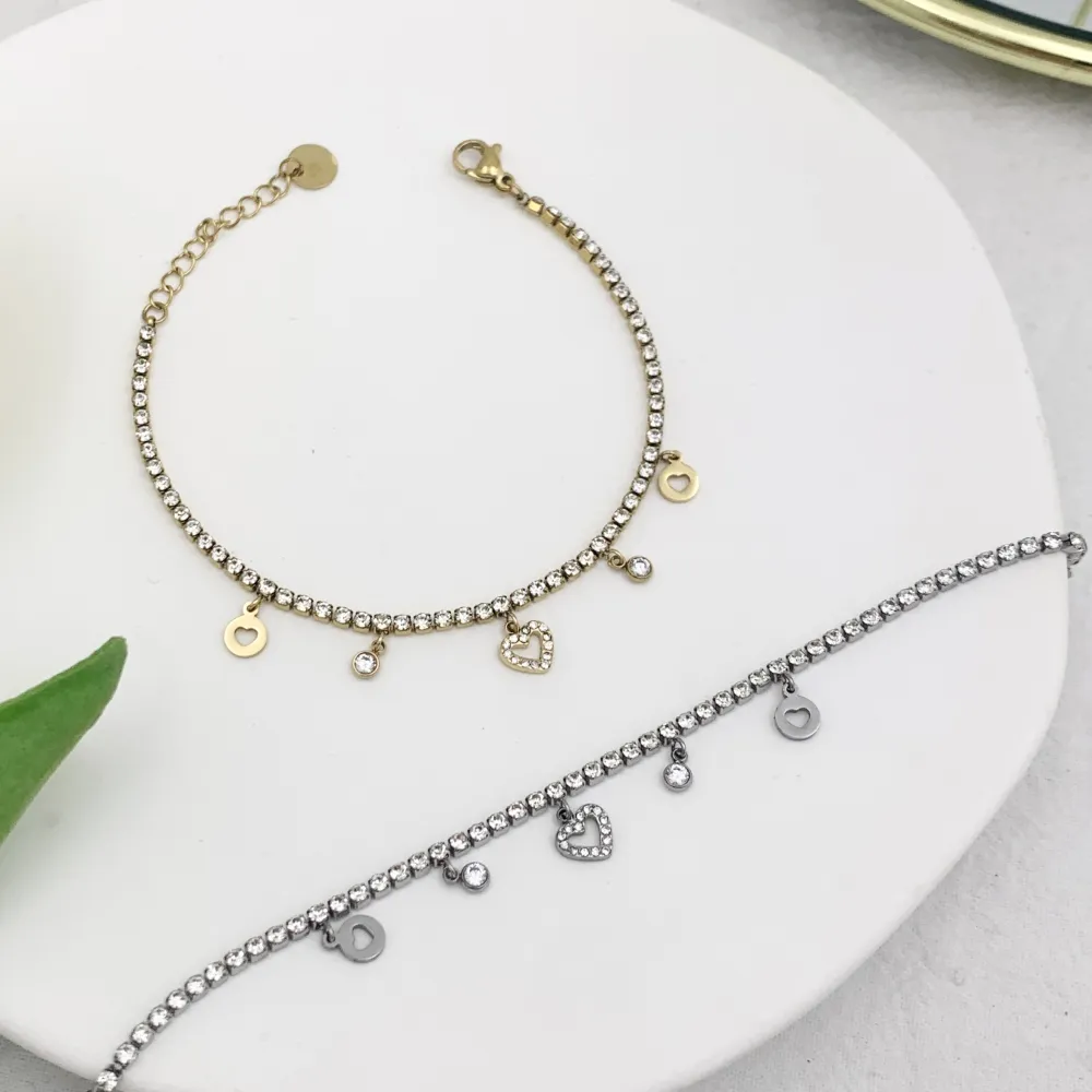 Tennis con Mix Soggetti-12pz Bracciali in Acciaio con chiusura - BPA-103-AA4126B