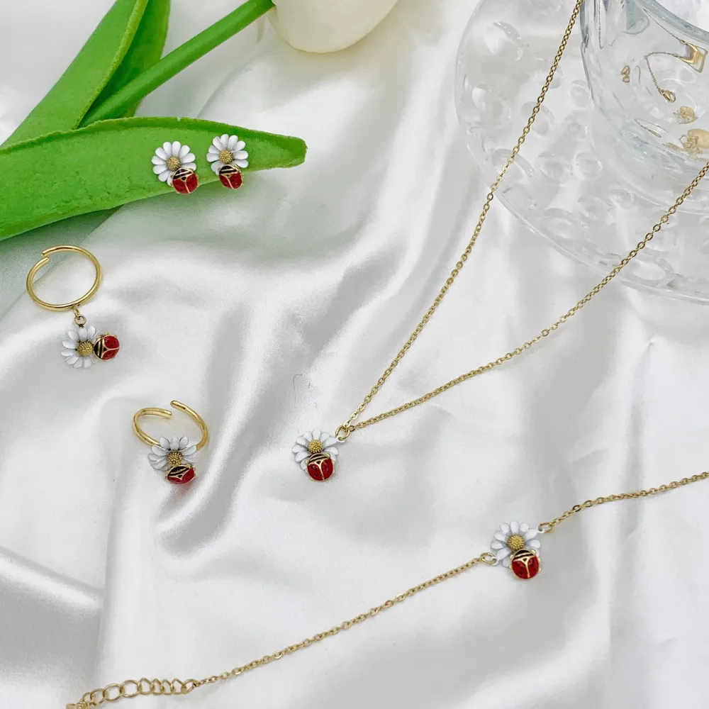 Coccinella Smaltata-12pz Bracciali in Acciaio - BPA-103-AA659-670