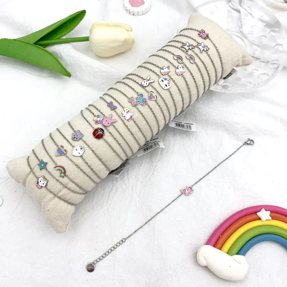 Mix Fantasia Smaltata da Bambina-24Pz Bracciali in Acciaio - BPA-103-AA898B