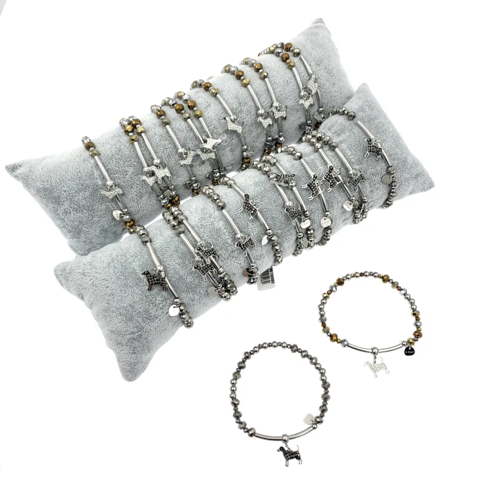 12Pz Bracciali Elastici in Acciaio+Cuscino in Omaggio - BPA104-454