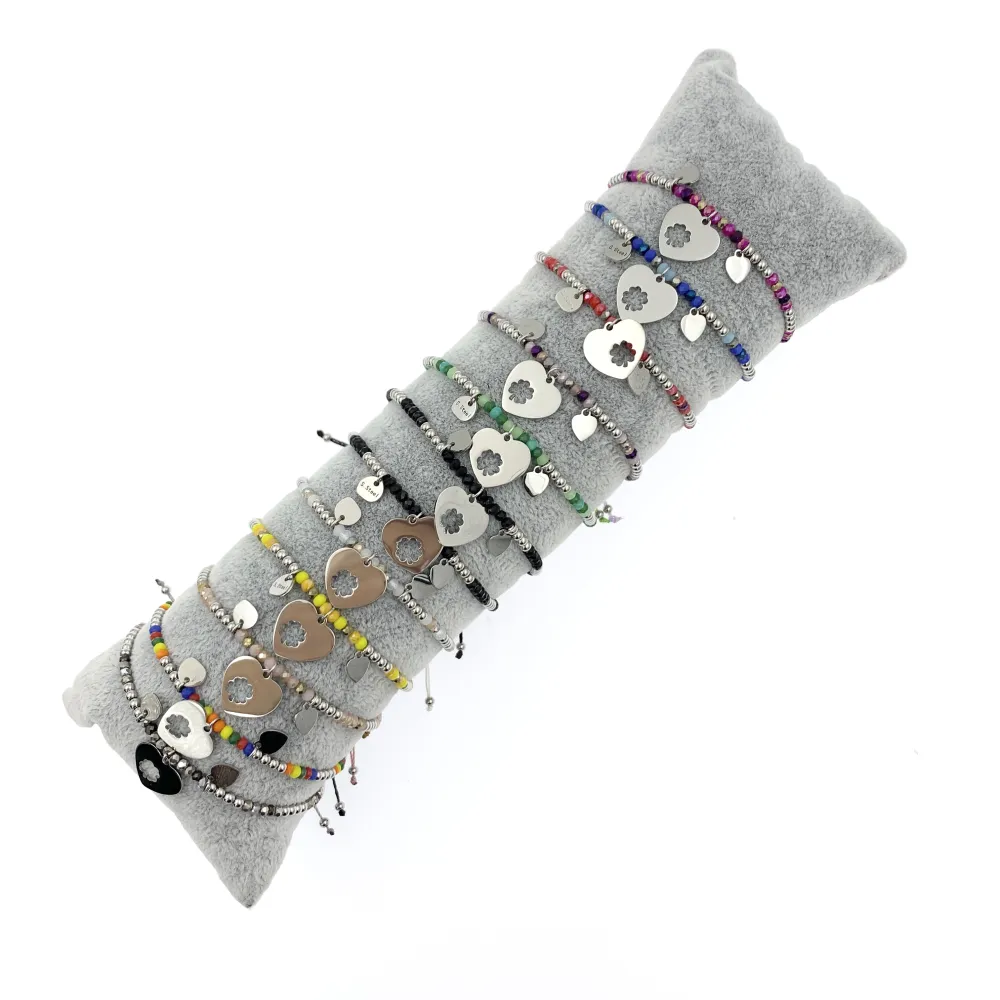 12Pz Bracciali in Acciaio Regolabili + Cuscino in Omaggio - BPA104-643