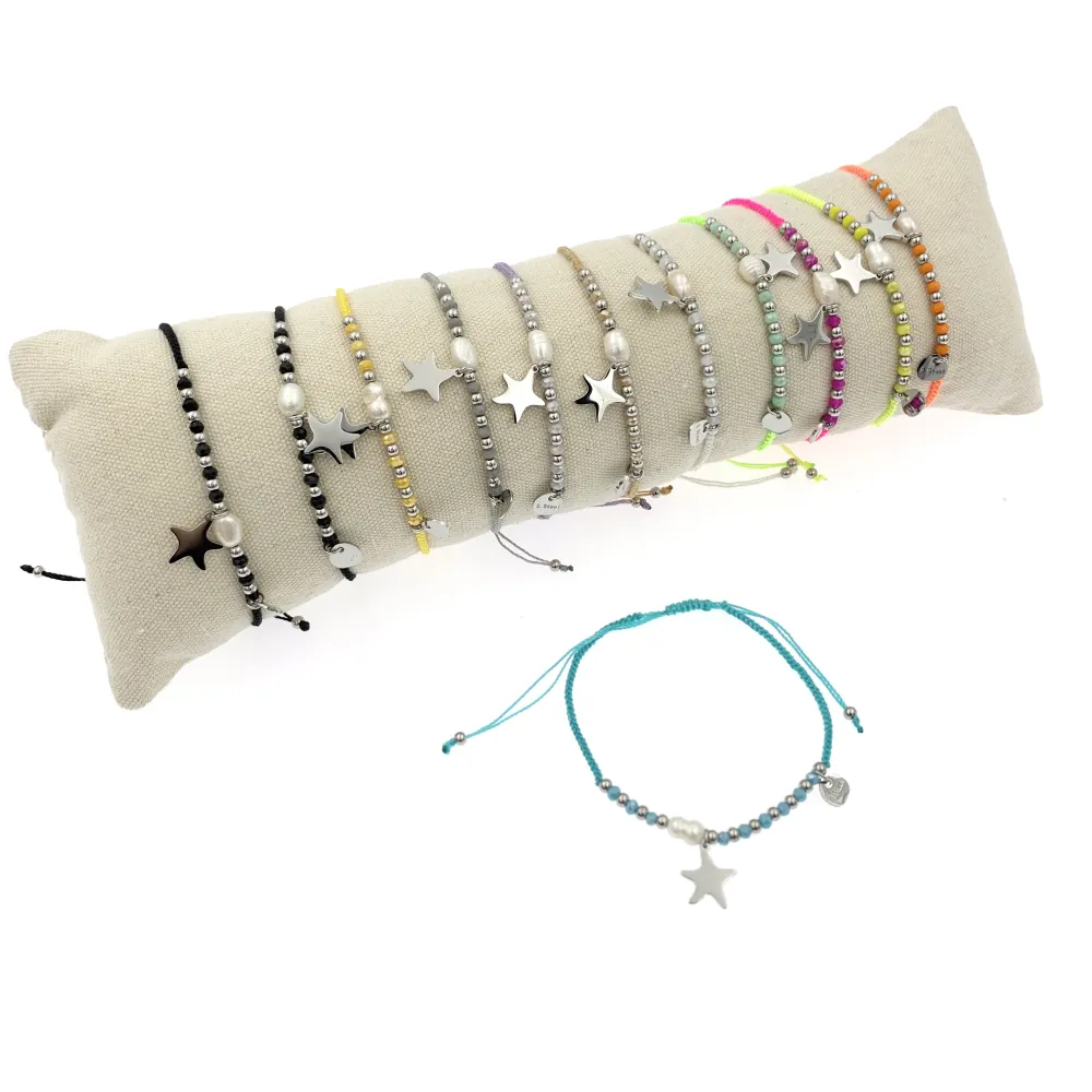 12Pz Bracciali in Acciaio Regolabili + Cuscino in Omaggio - BPA104-876