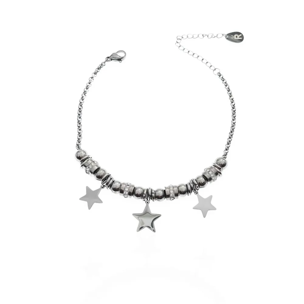 Mix Soggetti- 12 Pz Bracciali in Acciaio con Moschettone - BPA-413-1615