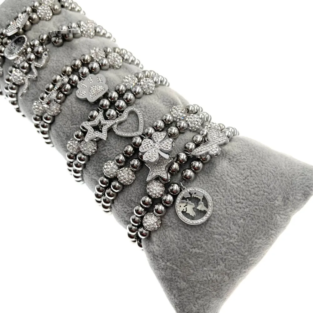 Mix Soggetti- 12 Pz Bracciali Elastici in Acciaio - BPA-413-262