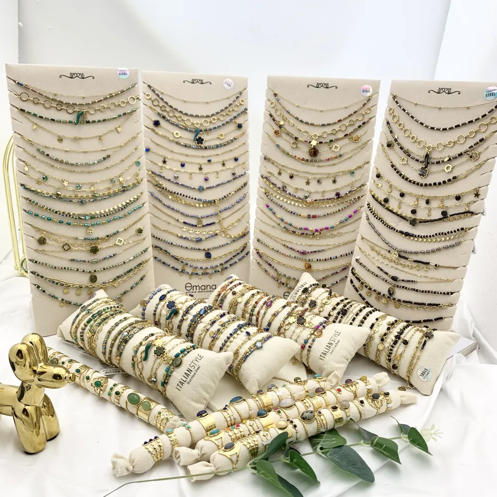 Mix Soggetti-15pz Bracciali in Acciaio - BPA-732-140 MARRONE