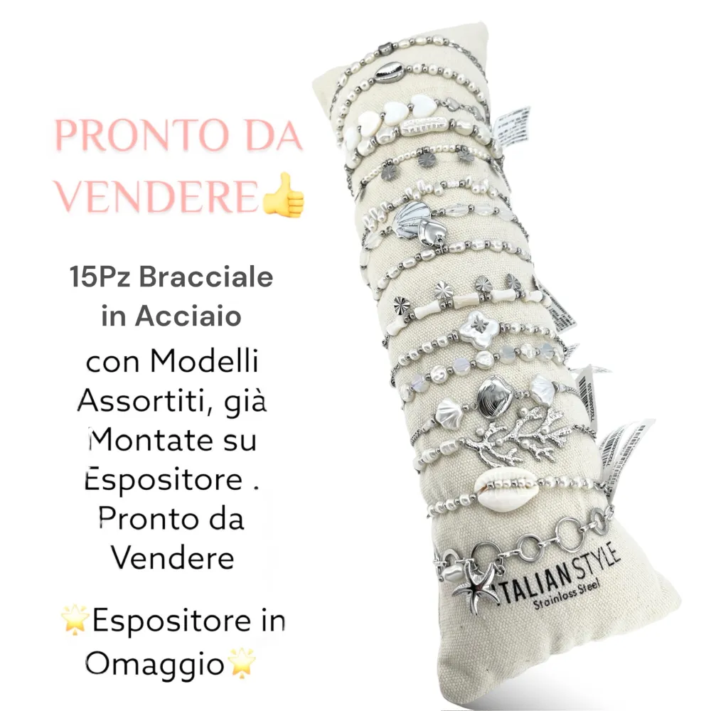 Mix Soggetti-15pz Bracciali in Acciaio - BPA-732-159