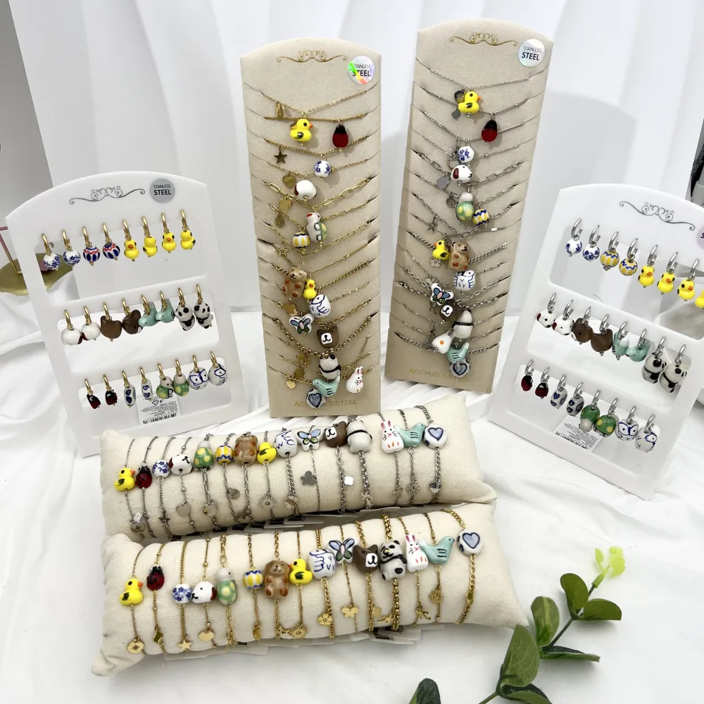 Ciondoli Mix Ceramica -24pz Bracciali in Acciaio - BPA-765-62