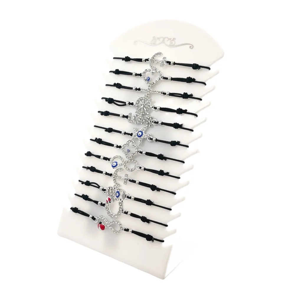 Mix Modelli con Strass -12pz Bracciali con Elastico - BPM-191-143