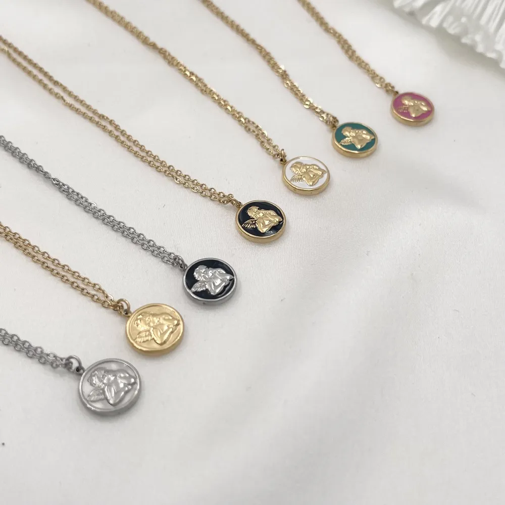 Angelo Smaltato-Collana Girocollo in Acciaio - CAC-103-AA1187N