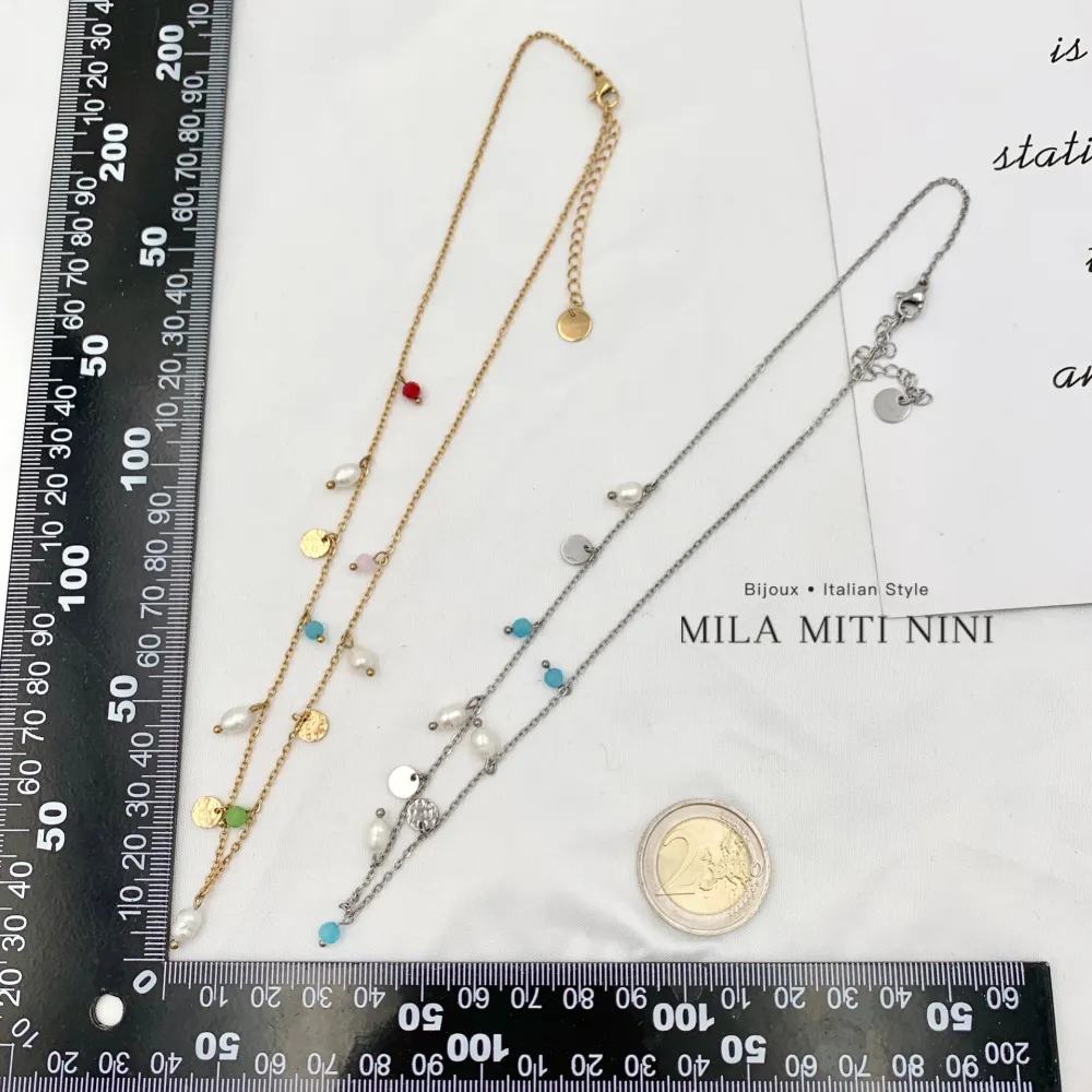 Perla Pendente-Collana Corta in Acciaio - CAC-103-AA147N