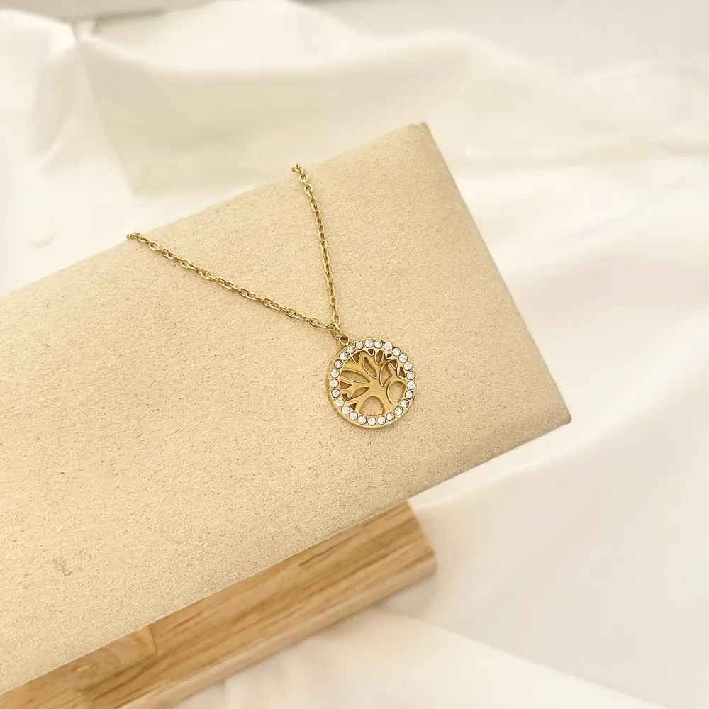 Albero della Vita-Collana Corta in Acciaio - CAC-103-AA1924N