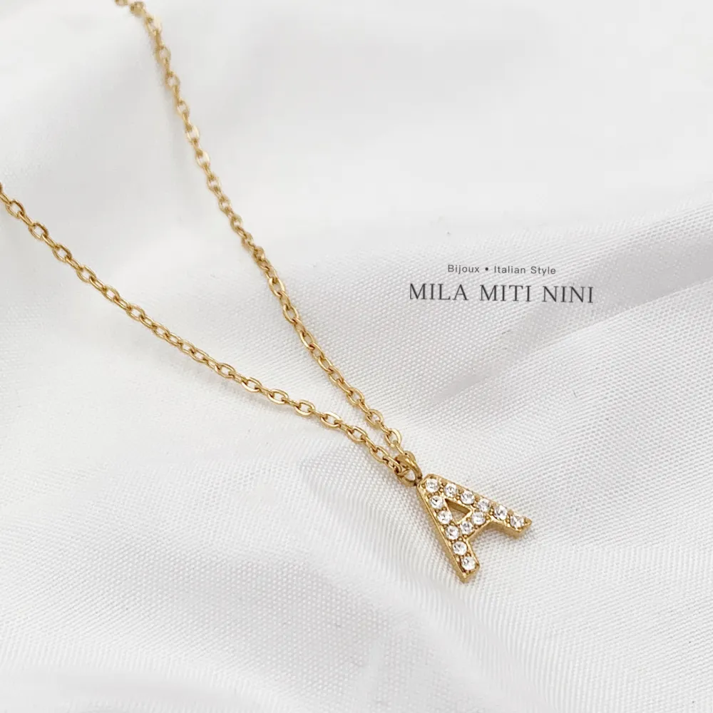 Iniziale Oro-Collana Corta in Acciaio - CAC-103-AA211N