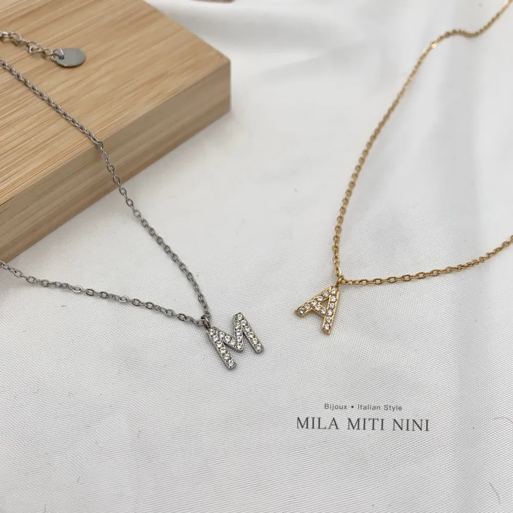 Iniziale Oro-Collana Corta in Acciaio - CAC-103-AA211N