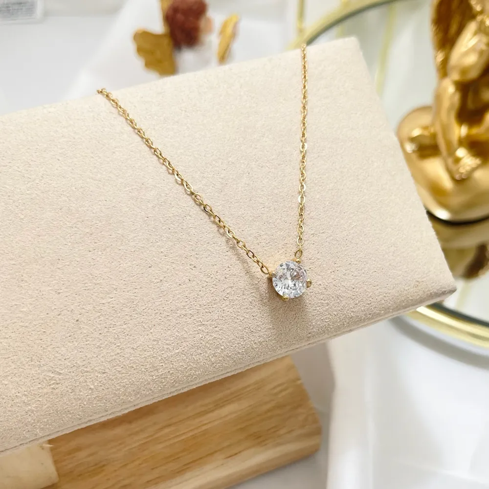 Punto Luce 7mm-Collana Corta in Acciaio - CAC-103-AA242N 7mm