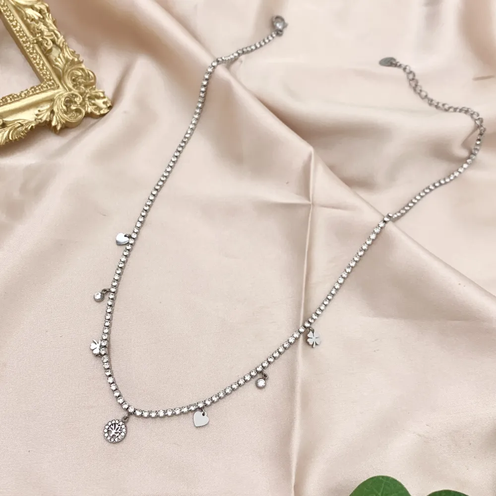 Tennis con Albero della Vita-Collana Corta in Acciaio - CAC-103-AA2532N ADV