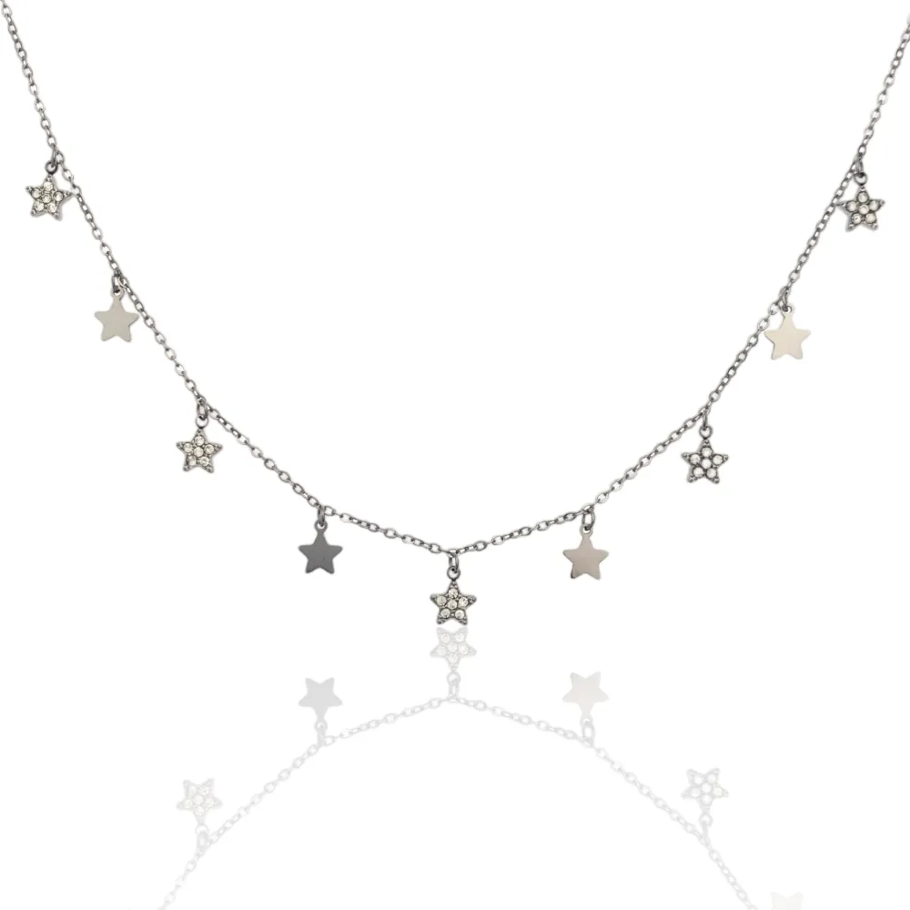 Tennis con Stella -Collana Corta in Acciaio - CAC-103-AA2536N Stella