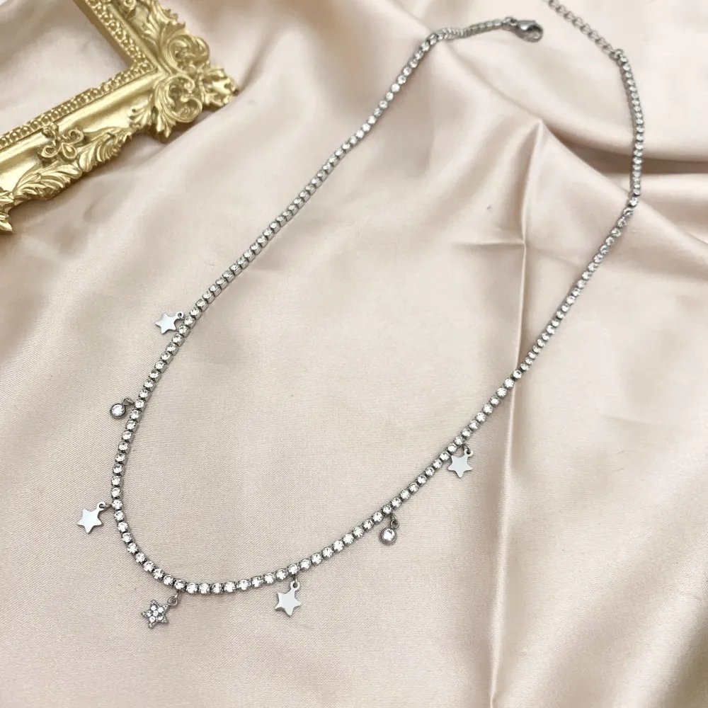 Tennis con Stella -Collana Corta in Acciaio - CAC-103-AA2536N Stella