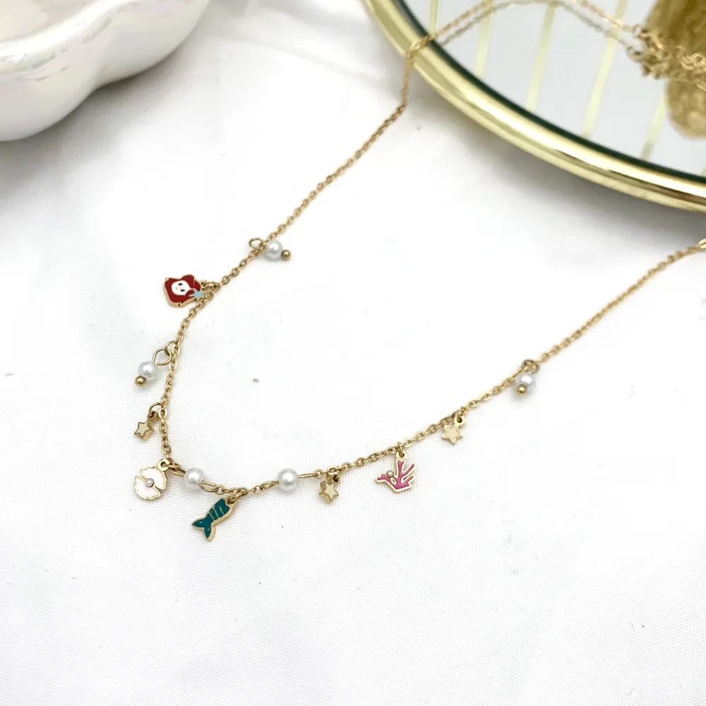 Sirena Smaltato-Collana Corta in Acciaio - CAC-103-AA2796N