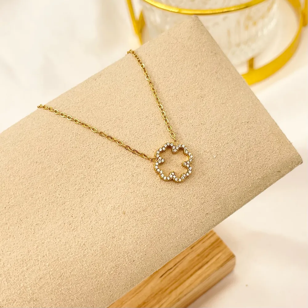 Quadrifoglio-Collana Corta in Acciaio - CAC-103-AA2824N